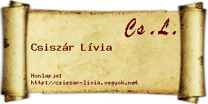 Csiszár Lívia névjegykártya